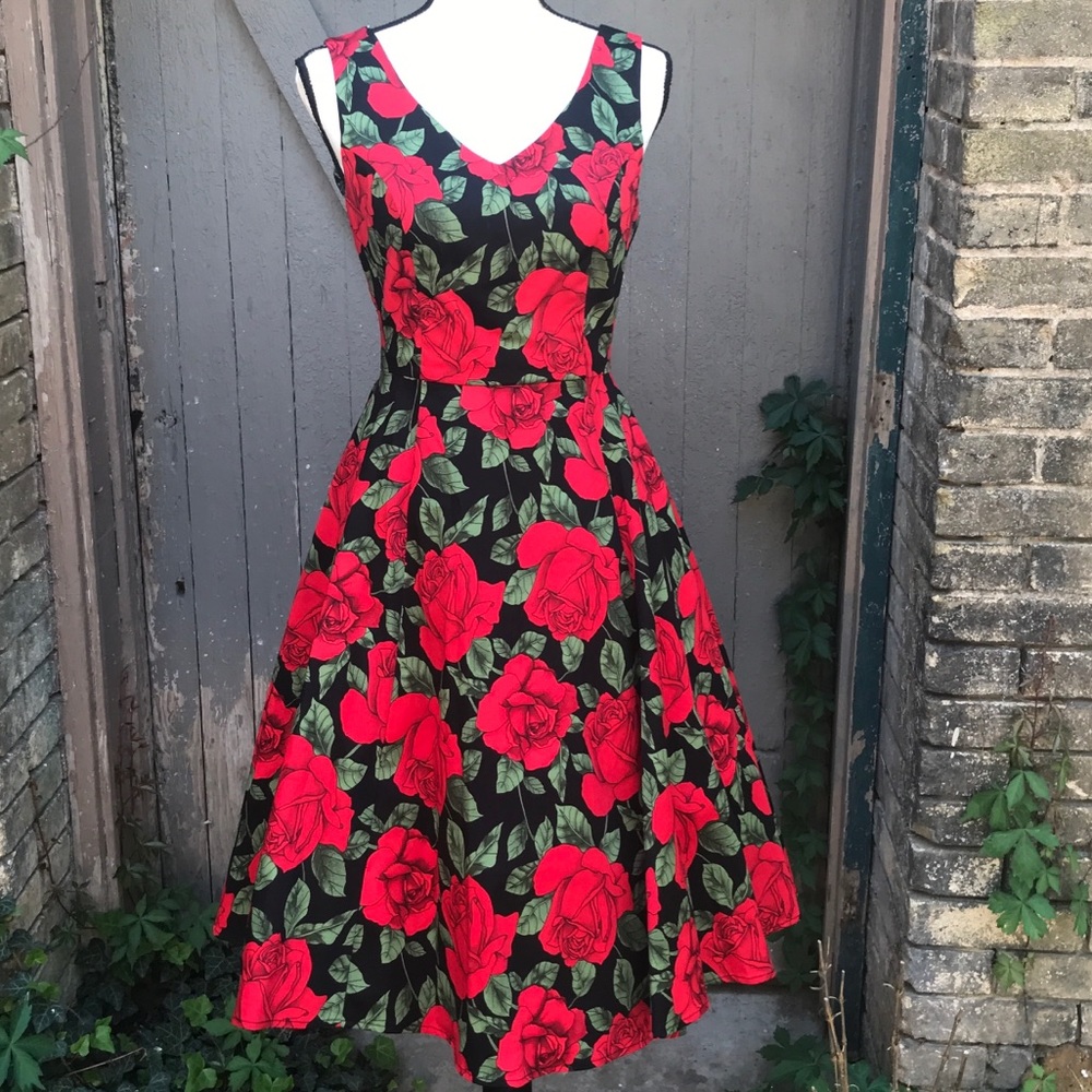 NWT Eva Rose Red Rose Dress